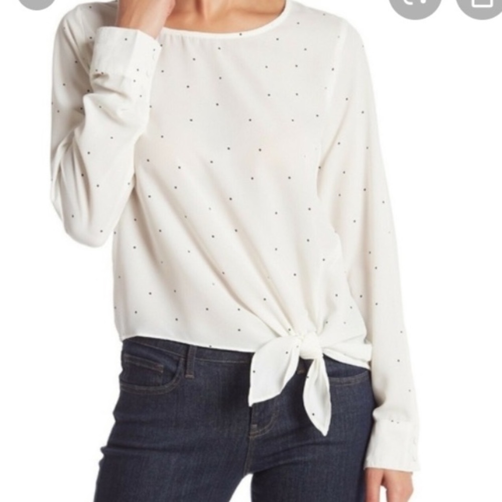 NWT Cream Socialite Dotted Blouse Sz XS